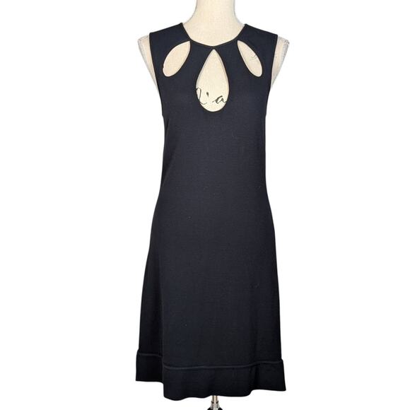 Y2K Cache Sleeveless Jersey Knit Sheath Dress with Cutouts Black Size M - Picture 1 of 14